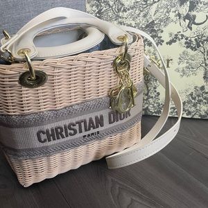 Medium Lady Dior Bag - Natural Wicker